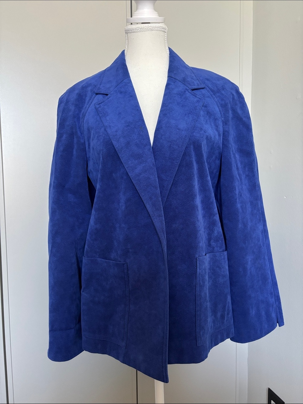 Vintage Women’s Blue Ultra Suede Jacket Union Made Label
